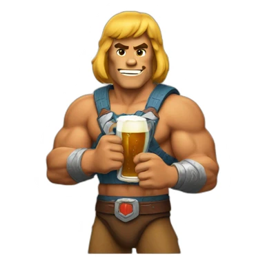 He-man drinking a beer sticker