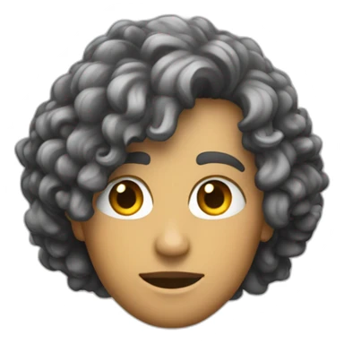 Noir avec les cheveux boucler court sticker