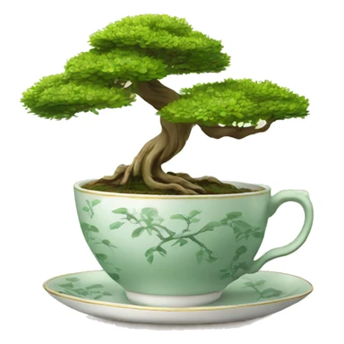 bonsai tree in a teacup sticker