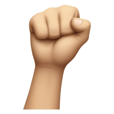 left hand in a fist, right hand covers around left hand  sticker