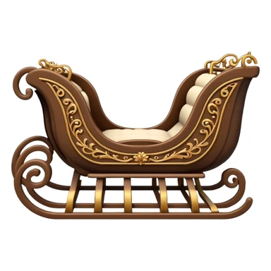beige winter sleigh sticker