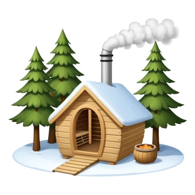 la tent that is a sauna and its smoke out the pipe try one with snow and trees around also
ag den mer som en rundt firkant og sort, også kan det stå SAUNA på sticker