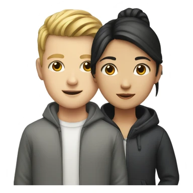 white boy and asian girl sticker