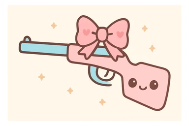 Gun with a pink bow  sticker