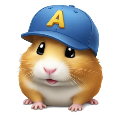 A hamster with a cap, with a Disney inscription on the cap. sticker