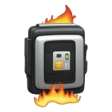 beeper pager emoji on fire sticker