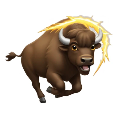 Buffalo running with lightening with word DO written on in sticker