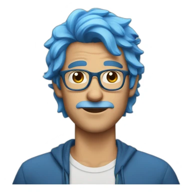 a man with blue hair sticker