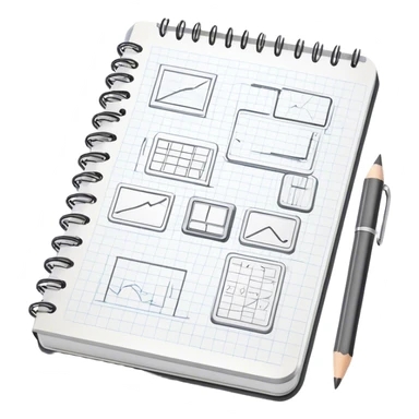 a notebook with lots of technical sketches sticker