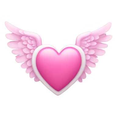A pink heart with pink angel wings  sticker