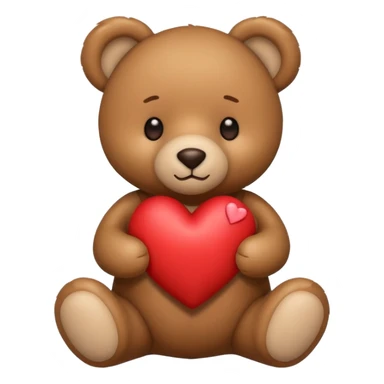 teddy bear holding heart sticker