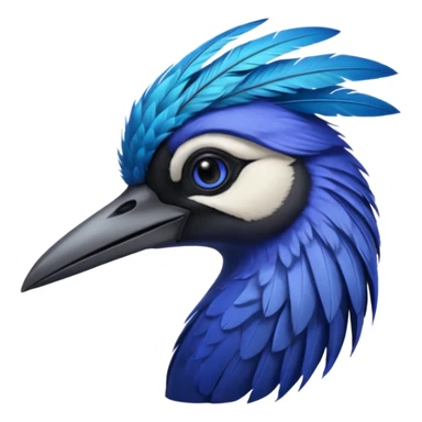 Blue Sicklebill headshot sticker