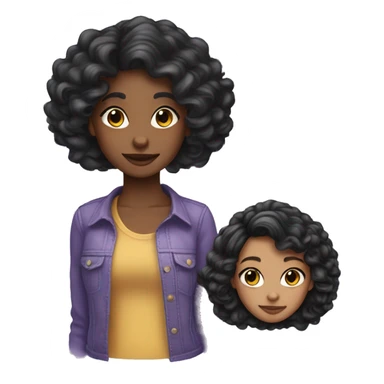 Une violette ( fleur) hair,  black ( lightskin ) girl  sticker