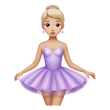 Lilac ballerina dress sparkly tulle  sticker