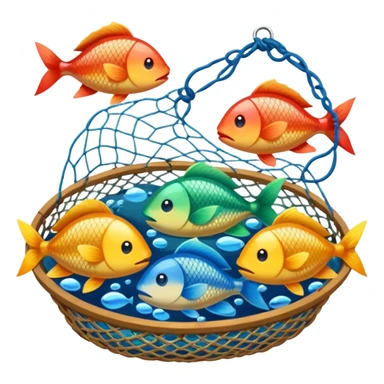fishes in the fishing net sticker