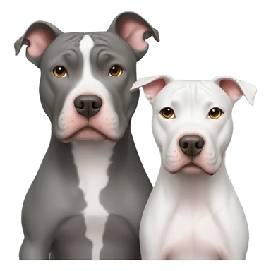 Gray Pitbull with couple sticker