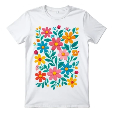 floral pattern graphic tee shirt sticker