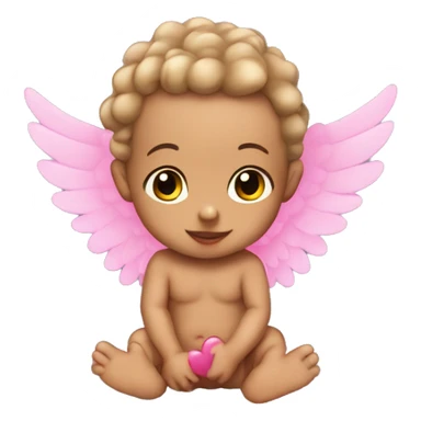 baby cupid with hearts and pink wings sticker