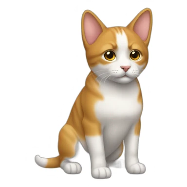 Un chat sur un chien sticker