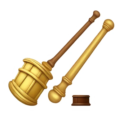 gold ruler with gavel  sticker