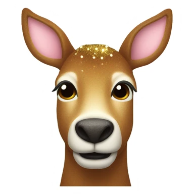 rentier with a glitter nose sticker