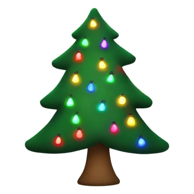 Christmas tree with colorful lights  sticker
