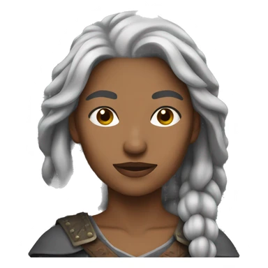 Warrior woman gray hair sticker
