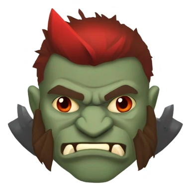 armored orc berserker with red beard & mohican sticker