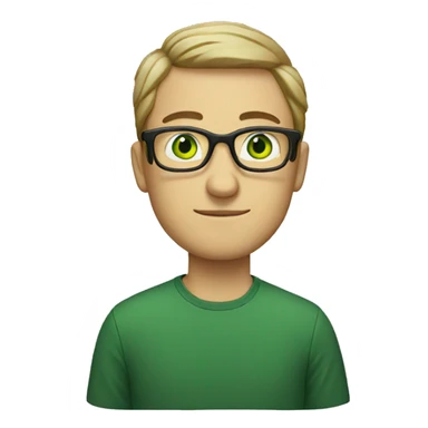 white man with green eyes and glases sticker