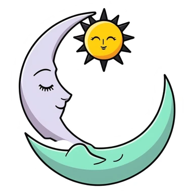 The Sun and Moon Vintage sticker