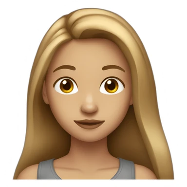 Teenager girl long light Brown hair sticker