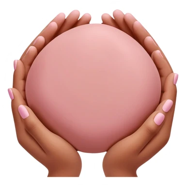 multiple hands working together to form a simple pink clay blob shape, collaborative pottery beginners sticker