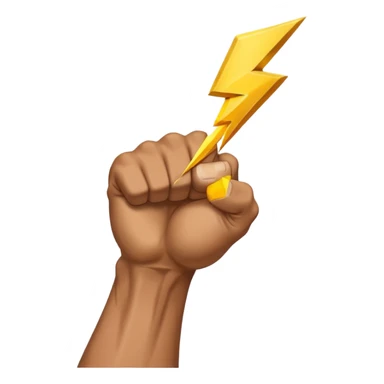 fist gripping a lightning bolt sticker