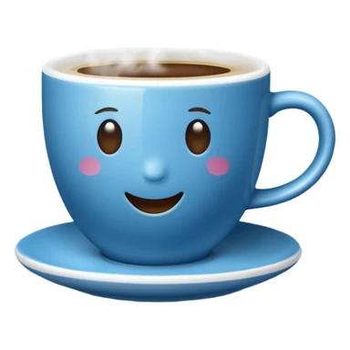 blue coffee cup with steam sticker