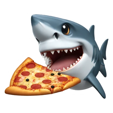 Shark eating pizza sticker