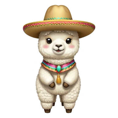 alpaca with a mariachi hat sticker