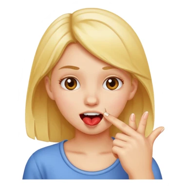 Chica mordiendose él dedo sticker