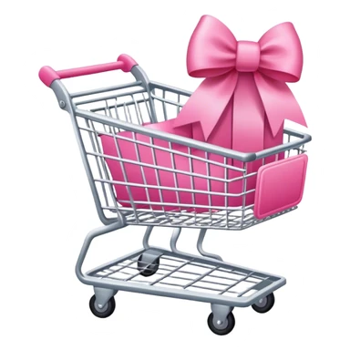 Shopping cart with pink bow  sticker