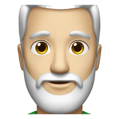 White guy green eyes brown beard grey hair at the temples sticker