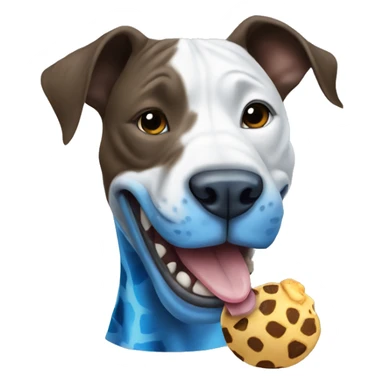 pitbull biting a blue giraffe sticker