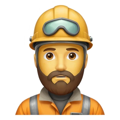 30 inch beard brown cap nuclear worker  sticker