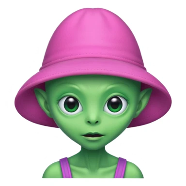 allien with pink hat sticker