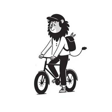 A 20-year-old anthropomorphic lion journalist who loves to travel and ride a bicycle sticker