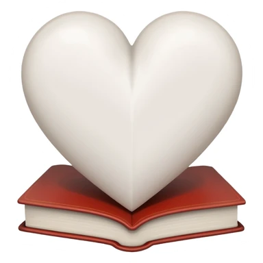 white heart with books inside sticker