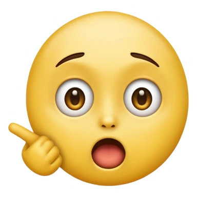 Shocked emoji pointing at itself  sticker