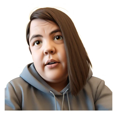 boy with brown hair necklace sticker