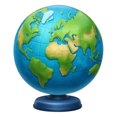 crea una imagen de un globo terraqueo con un poco de inclinación sticker