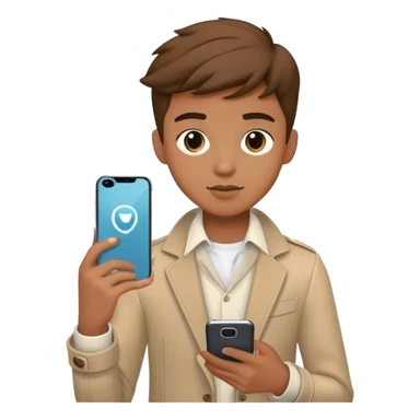 stylish boy with phone outfit sticker