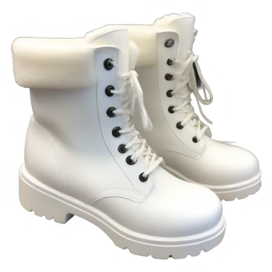 Puffy oversized chunky white boots sticker
