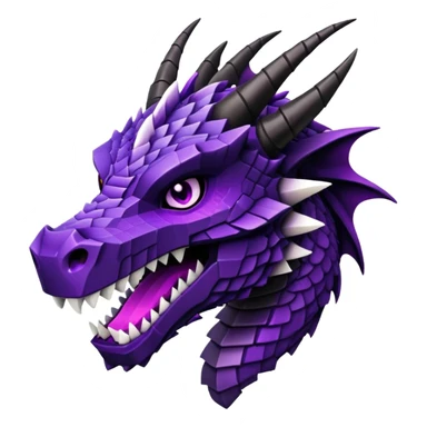 Minecraft black dragon head with purple eyes sticker